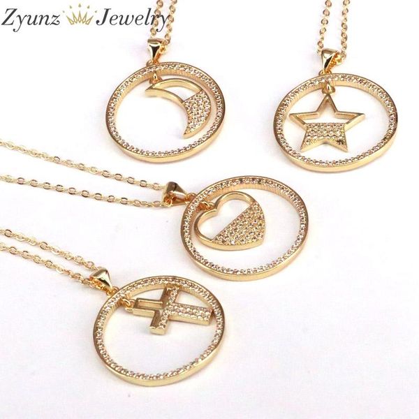 pendant necklaces 10pcs, gold color star heart cross moon in round for women crystal necklace cz zircon pave jewelry, Silver
pendant necklaces 10pcs, gold color star heart cross moon in round for women crystal necklace cz zircon pave jewelry, Silver