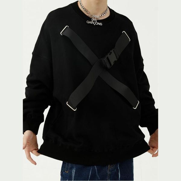 men's hoodies & sweatshirts 2021 autumn oversize sweatshirt man women ribbons loose streetwear hip hop pullover long sleeve male, Black
men's hoodies & sweatshirts 2021 autumn oversize sweatshirt man women ribbons loose streetwear hip hop pullover long sleeve male, Black