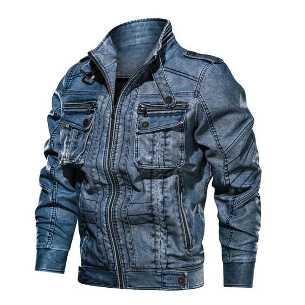 men's leather & faux tactical military leather jacket of vintage motorcycle men plutonium warm, Black
men's leather & faux tactical military leather jacket of vintage motorcycle men plutonium warm, Black