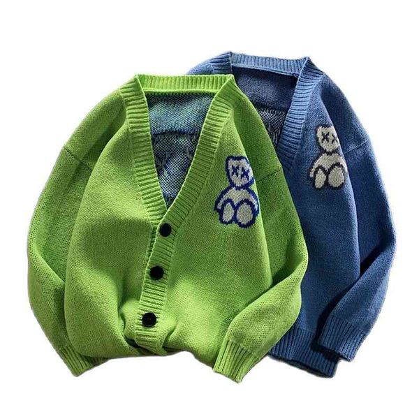 autumn bear cardigan jumpers men and women knitwear fashion streetwear button green sweatercoat korean cloth male female, Black
autumn bear cardigan jumpers men and women knitwear fashion streetwear button green sweatercoat korean cloth male female, Black