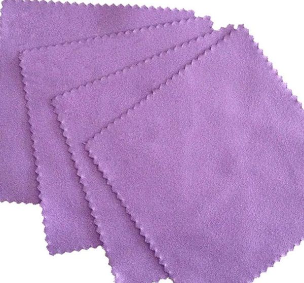 

2021 epack200pcs 10*7cm pink white green blue silver polish cloth for silver wiping cloth jewelry cleaner suede fabric material