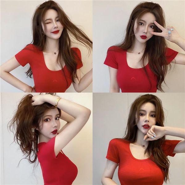 women's t-shirt ytx659 short-sleeved high-waisted belly button slim slimming compassionate summer, White
women's t-shirt ytx659 short-sleeved high-waisted belly button slim slimming compassionate summer, White