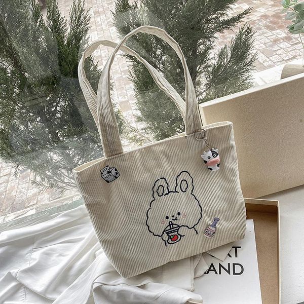 cute canvas bag female 2021 japanese style simple large capacity single shoulder student class bags