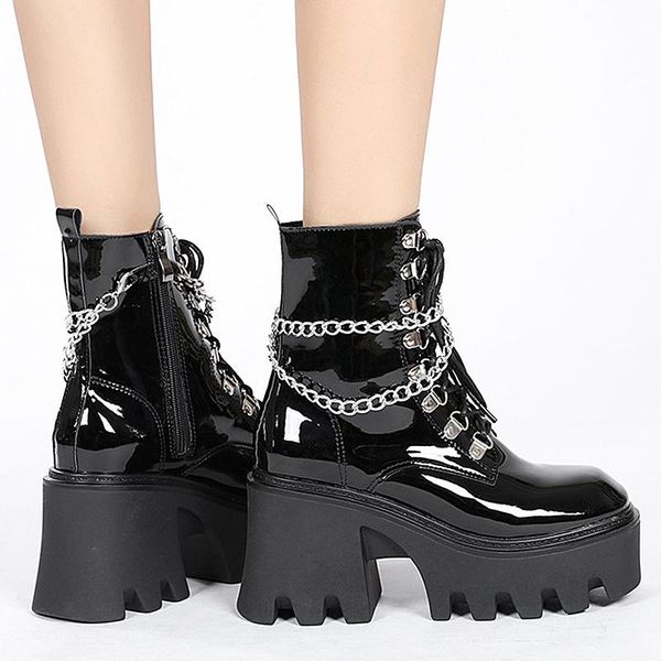 boots women's heeled ankle round toe leather wedges platform shoes goth high heel black women 2021
boots women's heeled ankle round toe leather wedges platform shoes goth high heel black women 2021