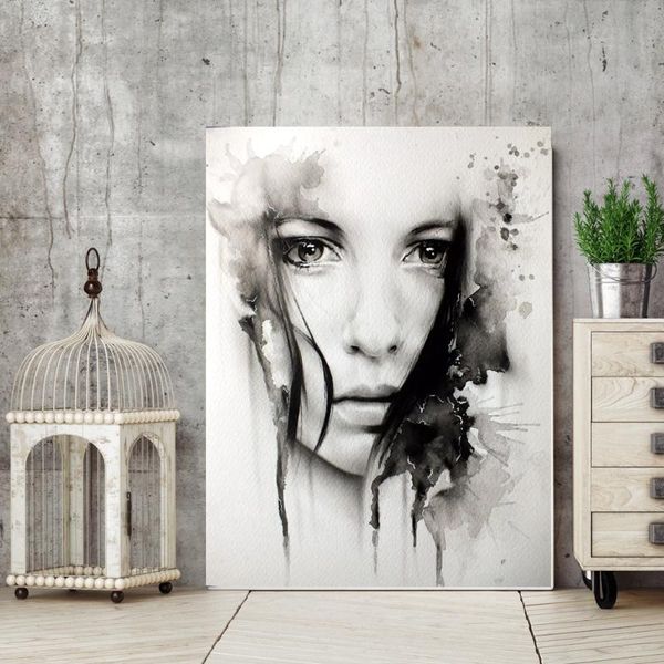 black and white watercolor portrait wall art canvas print woman face inkjet painting for office room decor drop ship custom paintings
black and white watercolor portrait wall art canvas print woman face inkjet painting for office room decor drop ship custom paintings