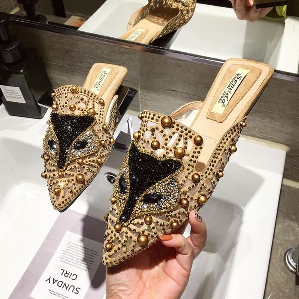 slippers women summer mules mesh hollow loafers slip-on designer shoes backless flats slide low heel luxury party bling 6h63, Black
slippers women summer mules mesh hollow loafers slip-on designer shoes backless flats slide low heel luxury party bling 6h63, Black