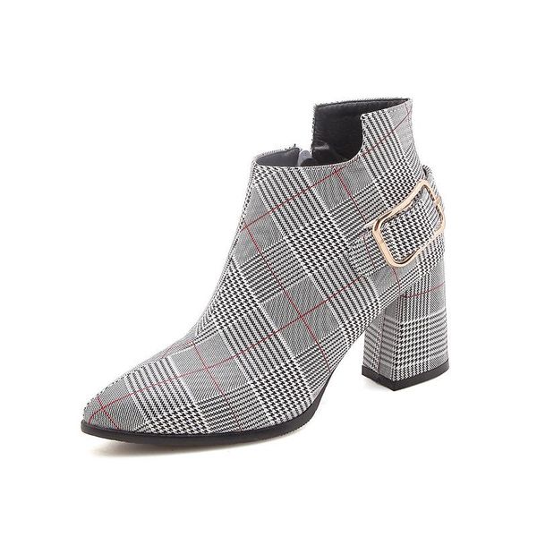 boots 2021 large size women fashion plaid pointed toe high heels women's shoes autumn winter ankle female n245, Black
boots 2021 large size women fashion plaid pointed toe high heels women's shoes autumn winter ankle female n245, Black