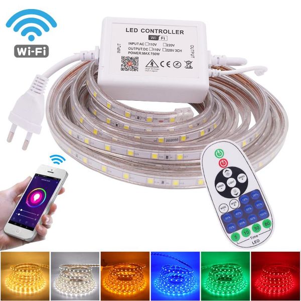 strips ac 220v 110v wifi tuya smart led strip light smd 60leds/m flexible ribbon tape with remote waterproof rope
strips ac 220v 110v wifi tuya smart led strip light smd 60leds/m flexible ribbon tape with remote waterproof rope