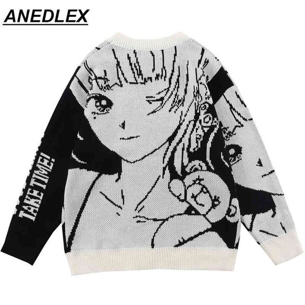 2021 hip hop streetwear knitted japane anime girl print pullover men wo autumn harajuku cotton casual sweater white, Black
2021 hip hop streetwear knitted japane anime girl print pullover men wo autumn harajuku cotton casual sweater white, Black