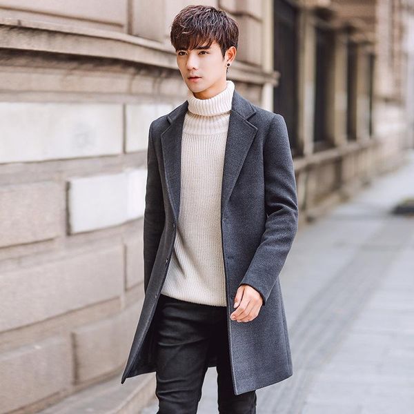 men's wool & blends cloth coat 2021 autumn decoration body paragraph dust grows in the clothing woolen male leisure, Black
men's wool & blends cloth coat 2021 autumn decoration body paragraph dust grows in the clothing woolen male leisure, Black