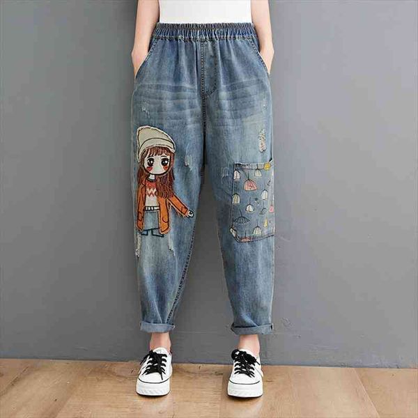 6537 cartoon litter girl womens jean embroidery denim pants trendy hole casual high waist breeches pockets mom harem blue jeans
6537 cartoon litter girl womens jean embroidery denim pants trendy hole casual high waist breeches pockets mom harem blue jeans