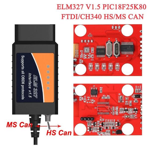 code readers & scan tools elm327 v1.5 pic18f25k80 hs/ms can usb scanner for forscan elmconfig obd2 car auto diagnostic tool