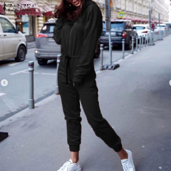 women's jumpsuits & rompers zanzea 2021 autumn women casual pockets long ladies zipper up overalls jumpsuit hoodies tracksuits pants, Black;white
women's jumpsuits & rompers zanzea 2021 autumn women casual pockets long ladies zipper up overalls jumpsuit hoodies tracksuits pants, Black;white