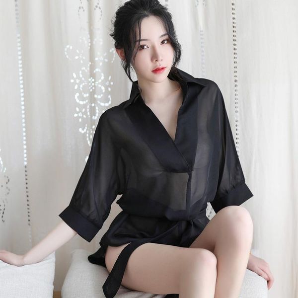 underwear cute seduction womens sleepwears deep v medium sleeve thin chiffon shirt women sleepshirt sleeping gown, Black;red
underwear cute seduction womens sleepwears deep v medium sleeve thin chiffon shirt women sleepshirt sleeping gown, Black;red