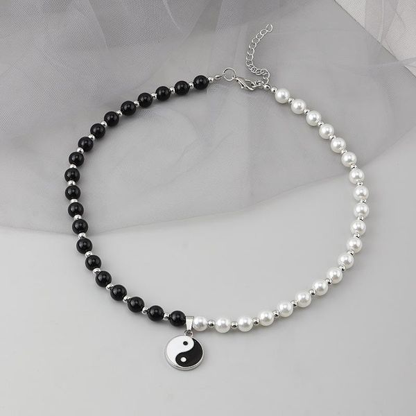 chokers endy hip-hop punk tai chi gossip pearl necklace for female male yin and yang black white clavicle chain charm jewelry gift, Golden;silver
chokers endy hip-hop punk tai chi gossip pearl necklace for female male yin and yang black white clavicle chain charm jewelry gift, Golden;silver