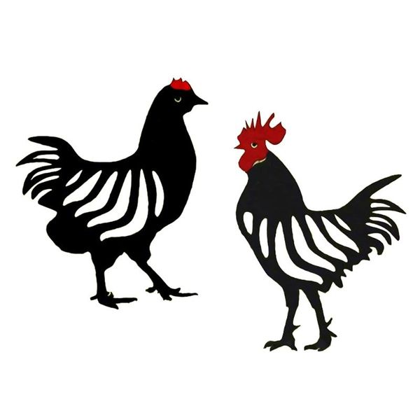 garden grass insert ground plug hen/rooster shaped courtyard decoration courtyard-caste stainless steel decor sign decorations