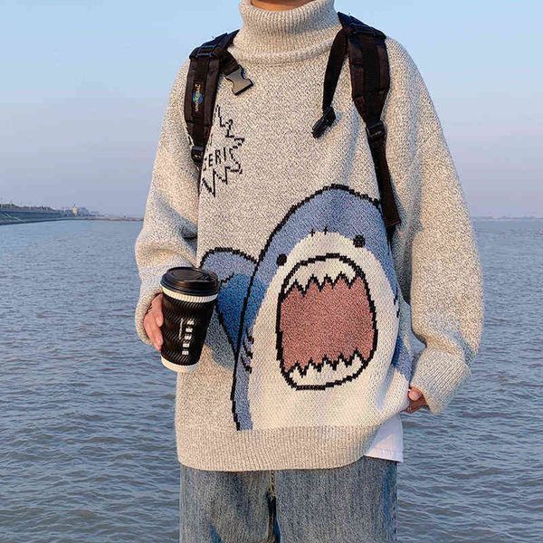 men sweater winter turtlenecks shark men patchwor harajuku korean style high neck oversized grey turtleneck for men 211109, White;black
men sweater winter turtlenecks shark men patchwor harajuku korean style high neck oversized grey turtleneck for men 211109, White;black