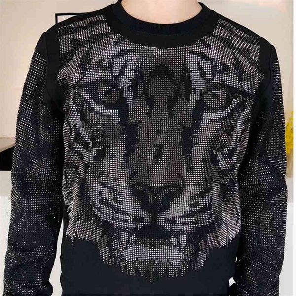 hoodie autumn winter men's and women's brand tiger head long sleeve bright drill hoodies oat sweatshirts, Black
hoodie autumn winter men's and women's brand tiger head long sleeve bright drill hoodies oat sweatshirts, Black