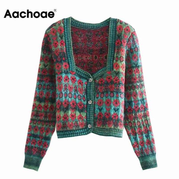 aachoae women floral knitted cardigan sweater square neck elegant cropped lady long sleeve sweaters pull femme hiver 210413, White;black
aachoae women floral knitted cardigan sweater square neck elegant cropped lady long sleeve sweaters pull femme hiver 210413, White;black