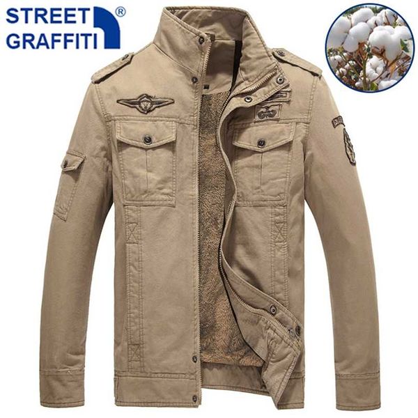 men winter casual warm thick fleece bomber jacket mens military cotton jackets men autumn cargo jacket windbreaker coat 211029, Black;brown
men winter casual warm thick fleece bomber jacket mens military cotton jackets men autumn cargo jacket windbreaker coat 211029, Black;brown