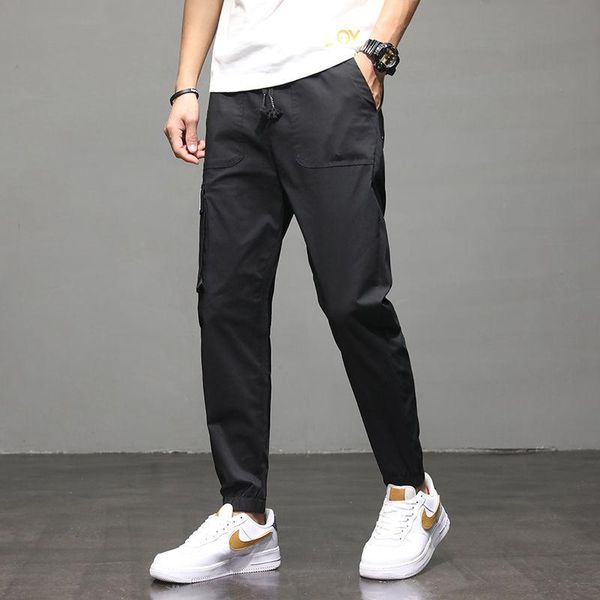 models men leisure pants elastic cargo fashion suitable small feet trousers men's, Black
models men leisure pants elastic cargo fashion suitable small feet trousers men's, Black