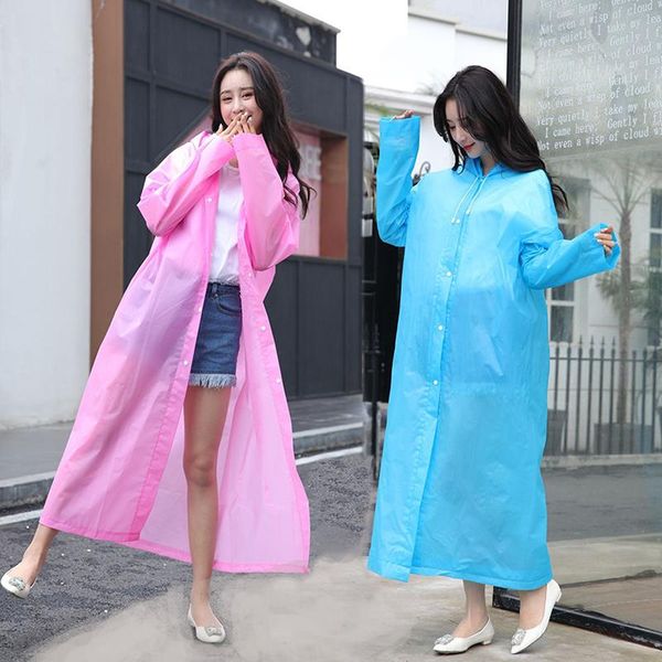 raincoats fashion eva women's raincoat thickened waterproof transparent camping hoodie set
raincoats fashion eva women's raincoat thickened waterproof transparent camping hoodie set