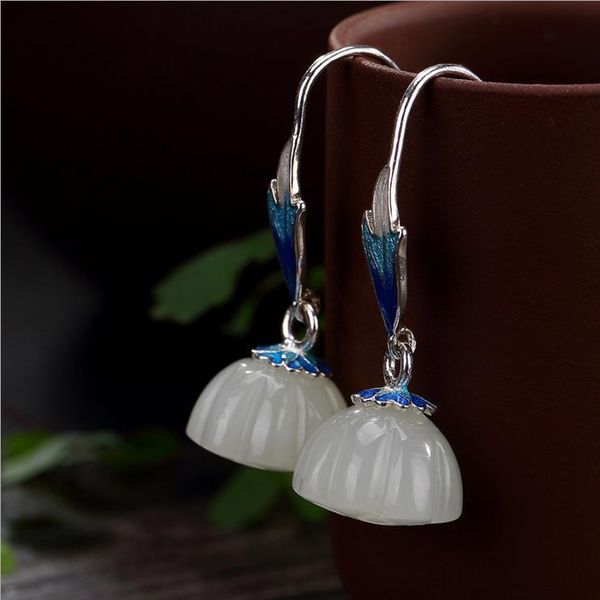 dangle & chandelier natural hetian white jade lotus pom cloisonne enamel porcelain earrings chinese retro elegant charm women's silver
dangle & chandelier natural hetian white jade lotus pom cloisonne enamel porcelain earrings chinese retro elegant charm women's silver