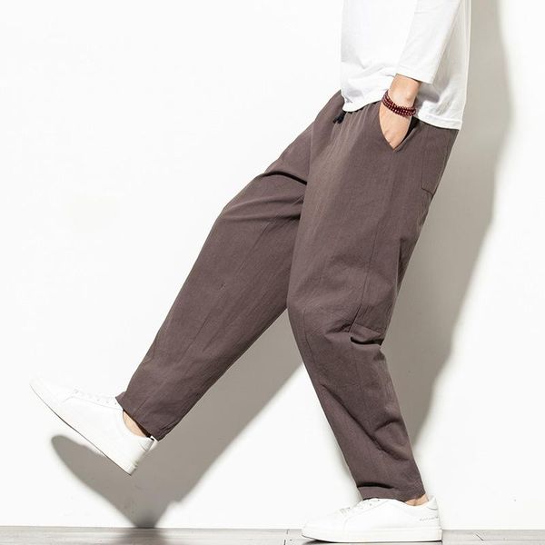 men's pants men solid cotton casual loose elastic waist streetwear joggers male sweatpants, Black
men's pants men solid cotton casual loose elastic waist streetwear joggers male sweatpants, Black
