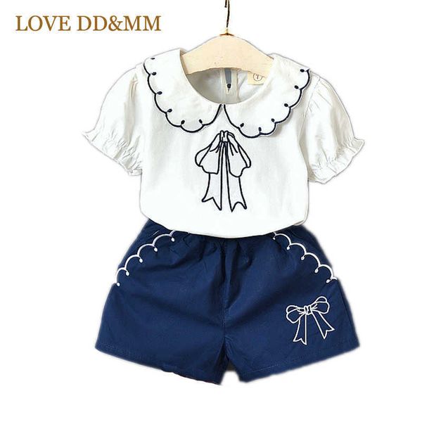 love dd&mm girls sets summer children's clothing girls bow short-sleeved t-shirt + casual shorts two-piece suit 210715, White
love dd&mm girls sets summer children's clothing girls bow short-sleeved t-shirt + casual shorts two-piece suit 210715, White