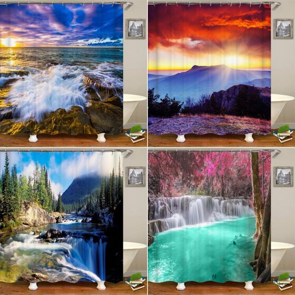 modern forest shower curtain mountain landscape waterfall green plants pattern bath curtains with hooks for bathroom decor
modern forest shower curtain mountain landscape waterfall green plants pattern bath curtains with hooks for bathroom decor