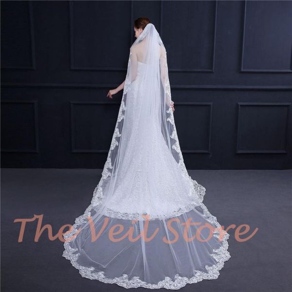 bridal veils ivory cathedral long appliques wedding tulle veil for brides voile de mariee mariage longue beige velos novia, Black
bridal veils ivory cathedral long appliques wedding tulle veil for brides voile de mariee mariage longue beige velos novia, Black