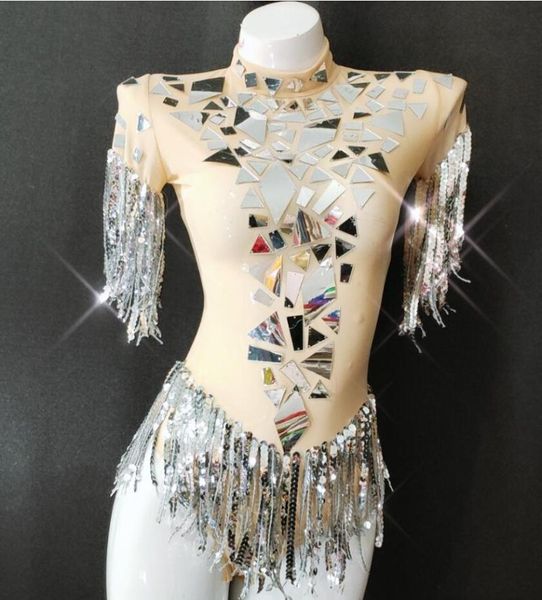 women's jumpsuits & rompers silver mirrors sparkly sequins tassel nude mesh bodysuit birthday dance outfit nightclub female singer show, Black;white
women's jumpsuits & rompers silver mirrors sparkly sequins tassel nude mesh bodysuit birthday dance outfit nightclub female singer show, Black;white