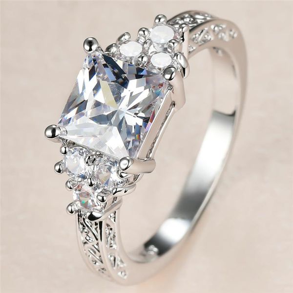 dainty female white crystal stone ring charm silver color wedding rings for women vintage bride square zircon engagement, Slivery;golden
dainty female white crystal stone ring charm silver color wedding rings for women vintage bride square zircon engagement, Slivery;golden