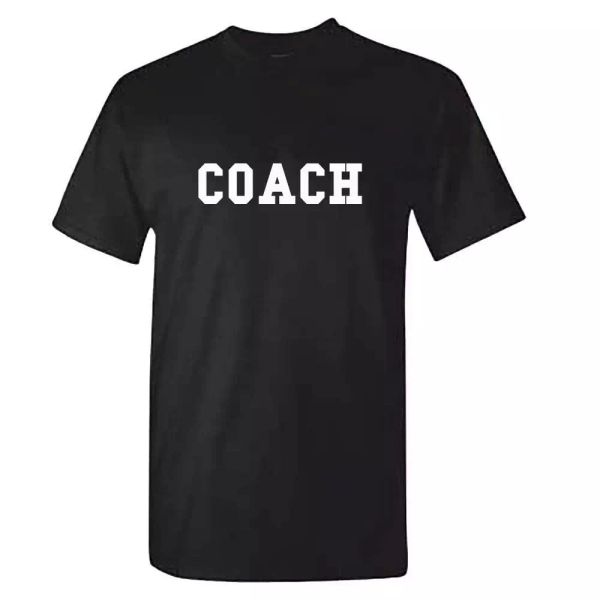 coach tshirt - sports football basketball rugby trainer sports t shirt, White;black
coach tshirt - sports football basketball rugby trainer sports t shirt, White;black