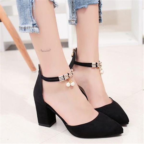 summer women shoes pointed toe pumps dress high heels boat wedding tenis feminino side with thick square heel sandals, Black
summer women shoes pointed toe pumps dress high heels boat wedding tenis feminino side with thick square heel sandals, Black