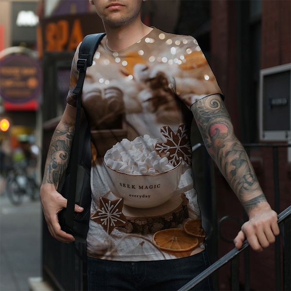 men's christmas cartoon ice cream snowflake printed pattern 3d printing fashion christmas short sleeve breathable daily street shooting, White;black
men's christmas cartoon ice cream snowflake printed pattern 3d printing fashion christmas short sleeve breathable daily street shooting, White;black