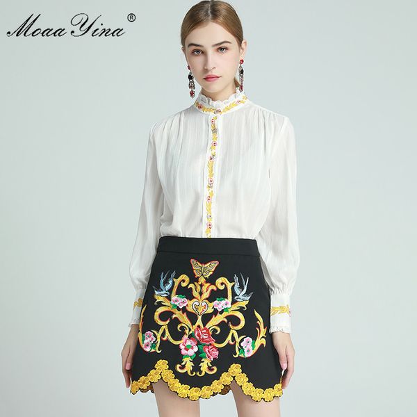 fashion designer set spring women's long sleeve blouses +flowers embroidery skirt two-piece sets 210524, White
fashion designer set spring women's long sleeve blouses +flowers embroidery skirt two-piece sets 210524, White