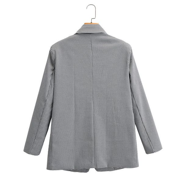 suits one button black and white plaid lapel long-sleeved chic women's jacket retro check all-match female coat, White;black
suits one button black and white plaid lapel long-sleeved chic women's jacket retro check all-match female coat, White;black