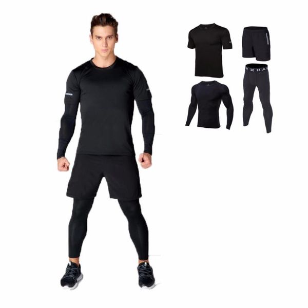 men's tracksuits 4pcs men fitness clothing male sets suit fast dry compression tights, Gray
men's tracksuits 4pcs men fitness clothing male sets suit fast dry compression tights, Gray