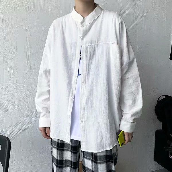 men's dress shirts shirt white long sleeve spring and autumn korean fashion loose ins handsome coat bottomed, White;black
men's dress shirts shirt white long sleeve spring and autumn korean fashion loose ins handsome coat bottomed, White;black