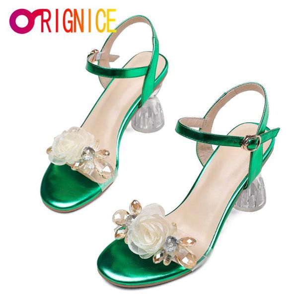 orignice sweet transparent strange high heel sandals women genuine leather pvc ankle buckle strap crystal flower summer shoes, Black
orignice sweet transparent strange high heel sandals women genuine leather pvc ankle buckle strap crystal flower summer shoes, Black
