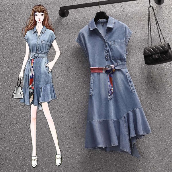 casual dresses dress denim summer large women's fat mm show thin cover belly close waist ruffle skirt zz0d, Black;gray
casual dresses dress denim summer large women's fat mm show thin cover belly close waist ruffle skirt zz0d, Black;gray