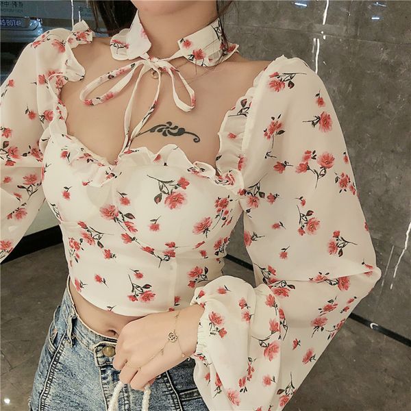 korobov 2021 summer new arrival women chiffon blouses vintage print square collar long sleeve shirts beach style crop blusas, White
korobov 2021 summer new arrival women chiffon blouses vintage print square collar long sleeve shirts beach style crop blusas, White