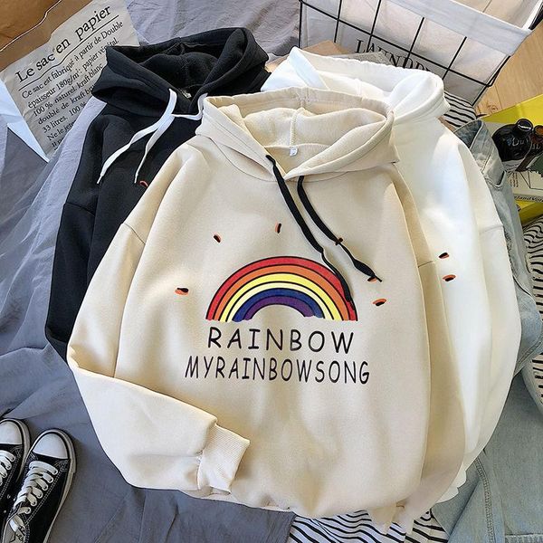 women's hoodies & sweatshirts women rainbow letters print fleece hooded sweatshirt autumn winter warm full sleeve cute pullover, Black
women's hoodies & sweatshirts women rainbow letters print fleece hooded sweatshirt autumn winter warm full sleeve cute pullover, Black