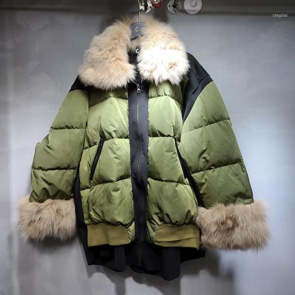 women winter coats 2021 women's jacket large fur collar parkas coat sleeves loose thick parkas1, Black
women winter coats 2021 women's jacket large fur collar parkas coat sleeves loose thick parkas1, Black