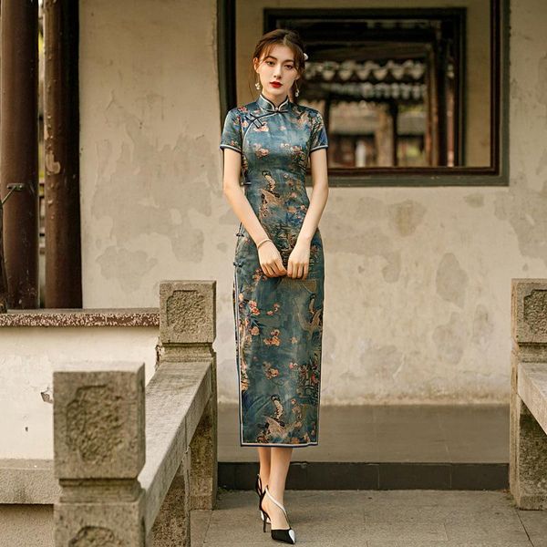 ethnic clothing plus size 3xl 4xl vintage cheongsam satin women green qipao evening party dress gown slim banquet spring summer vestido, Red
ethnic clothing plus size 3xl 4xl vintage cheongsam satin women green qipao evening party dress gown slim banquet spring summer vestido, Red