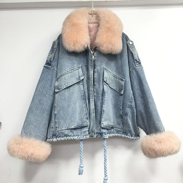 jackets winter women thick warm faux rabbit lining real fox fur turn down collar denim jackets bf loose plus size parkas a255, Black;brown
jackets winter women thick warm faux rabbit lining real fox fur turn down collar denim jackets bf loose plus size parkas a255, Black;brown