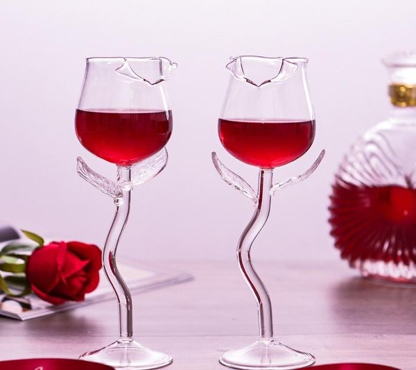 design rose flower shape wine glass 180ml fancy champagne flute goblet gift glasses 
design rose flower shape wine glass 180ml fancy champagne flute goblet gift glasses