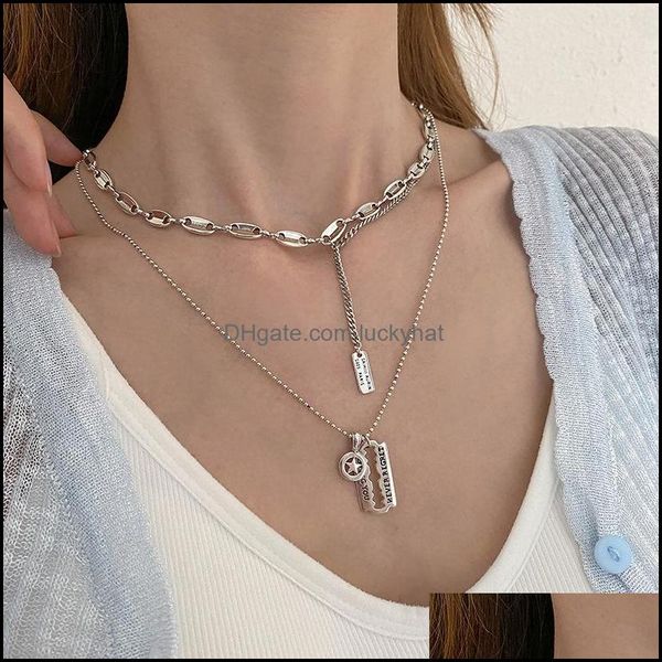 pendant & pendants jewelrypendant necklaces style japanese and korean fashion ladies party punk mti-layer letter square brand clavicle chain, Silver
pendant & pendants jewelrypendant necklaces style japanese and korean fashion ladies party punk mti-layer letter square brand clavicle chain, Silver