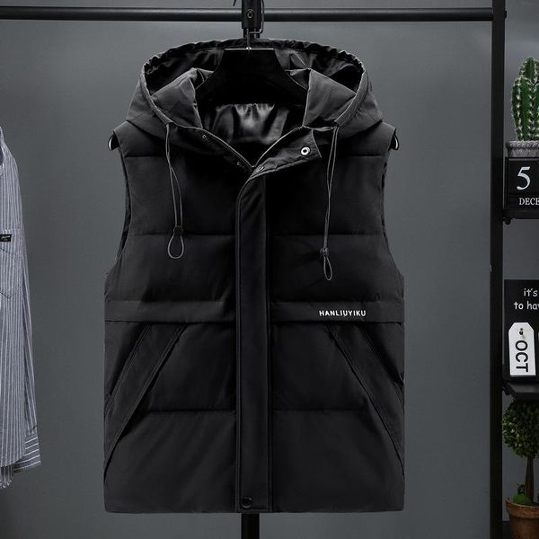 men's vests brand 2021 fashion hooded winter warm sleeveless jackets men coats solid casual vest male waistcoats, Black;white
men's vests brand 2021 fashion hooded winter warm sleeveless jackets men coats solid casual vest male waistcoats, Black;white